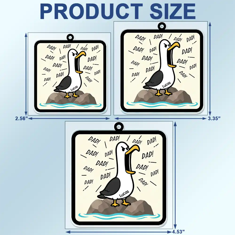 Funny Screaming Seagull - Personalized Acrylic Car Hanger