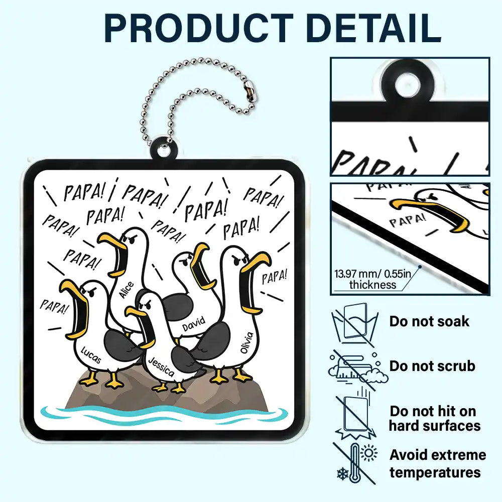 Funny Screaming Seagull - Personalized Acrylic Car Hanger