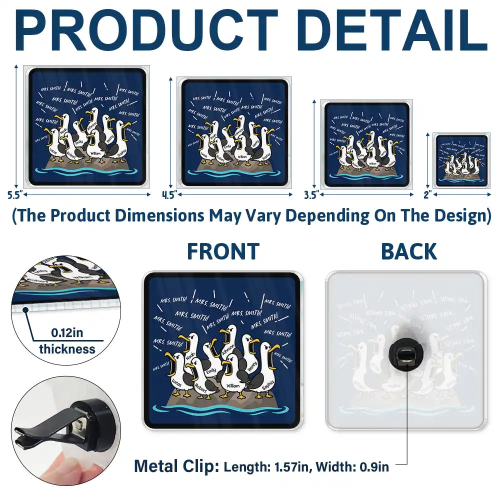 Funny Screaming Seagull - Personalized Acrylic Car Vent Clip