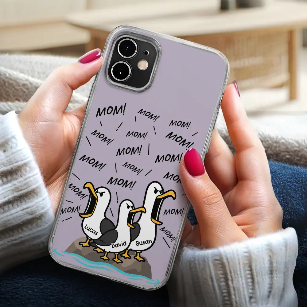 Funny Screaming Seagull - Personalized Clear Phone Case