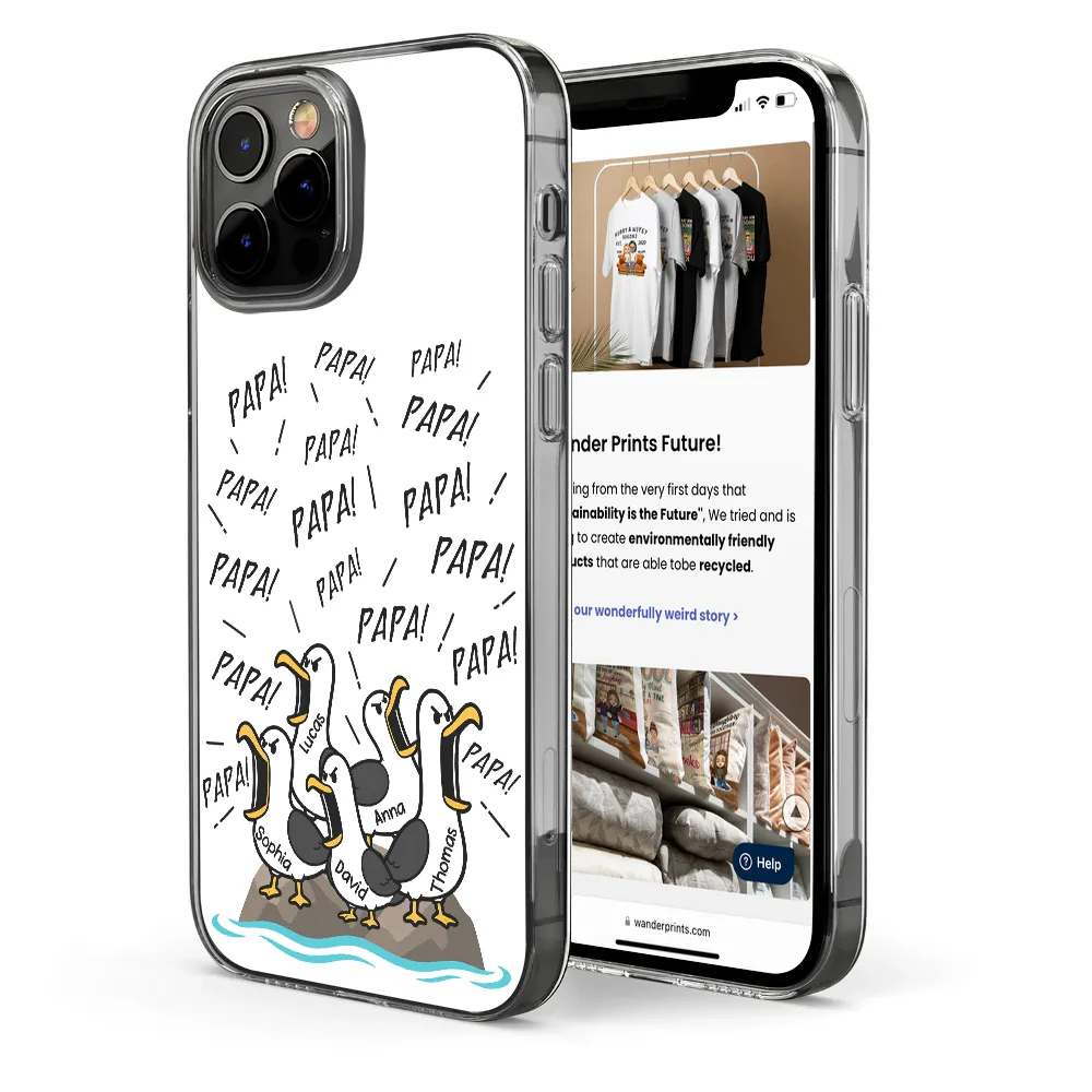 Funny Screaming Seagull - Personalized Clear Phone Case