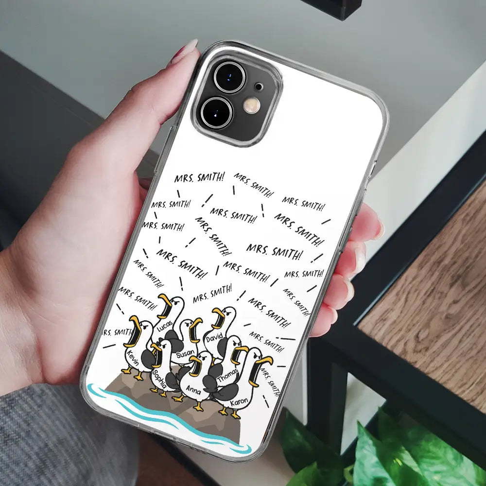 Funny Screaming Seagull - Personalized Clear Phone Case