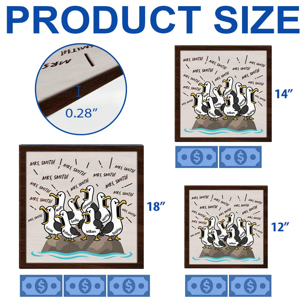 Funny Screaming Seagull - Personalized Custom Shaped Wood Sign