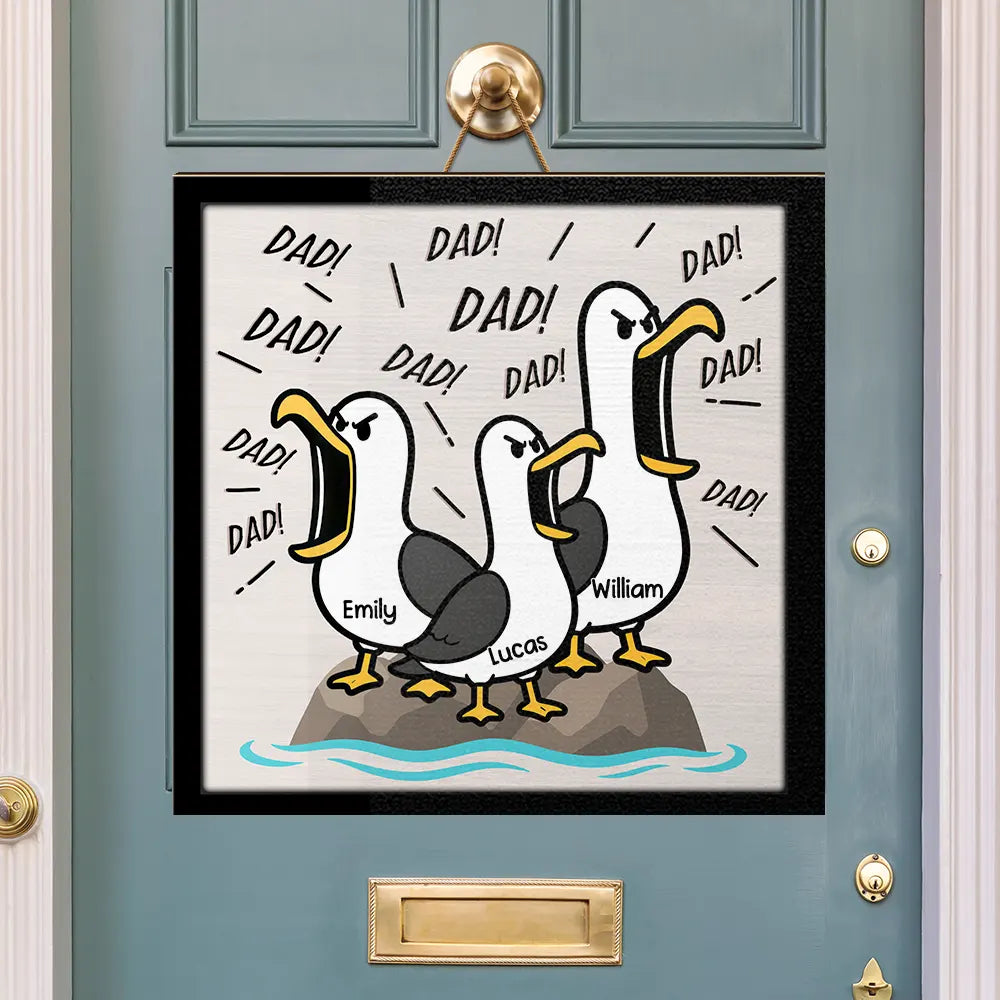 Funny Screaming Seagull - Personalized Custom Shaped Wood Sign
