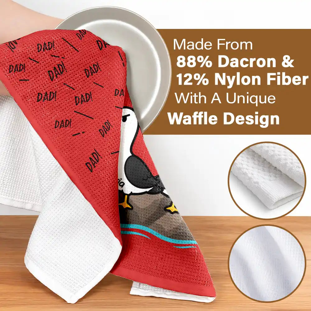 Funny Screaming Seagull - Personalized Kitchen Towel