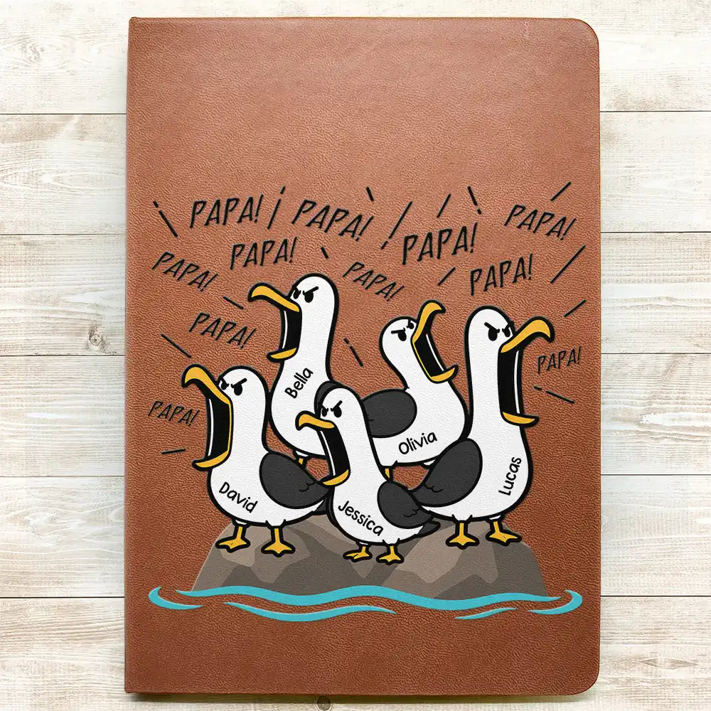 Funny Screaming Seagull - Personalized Leather Journal