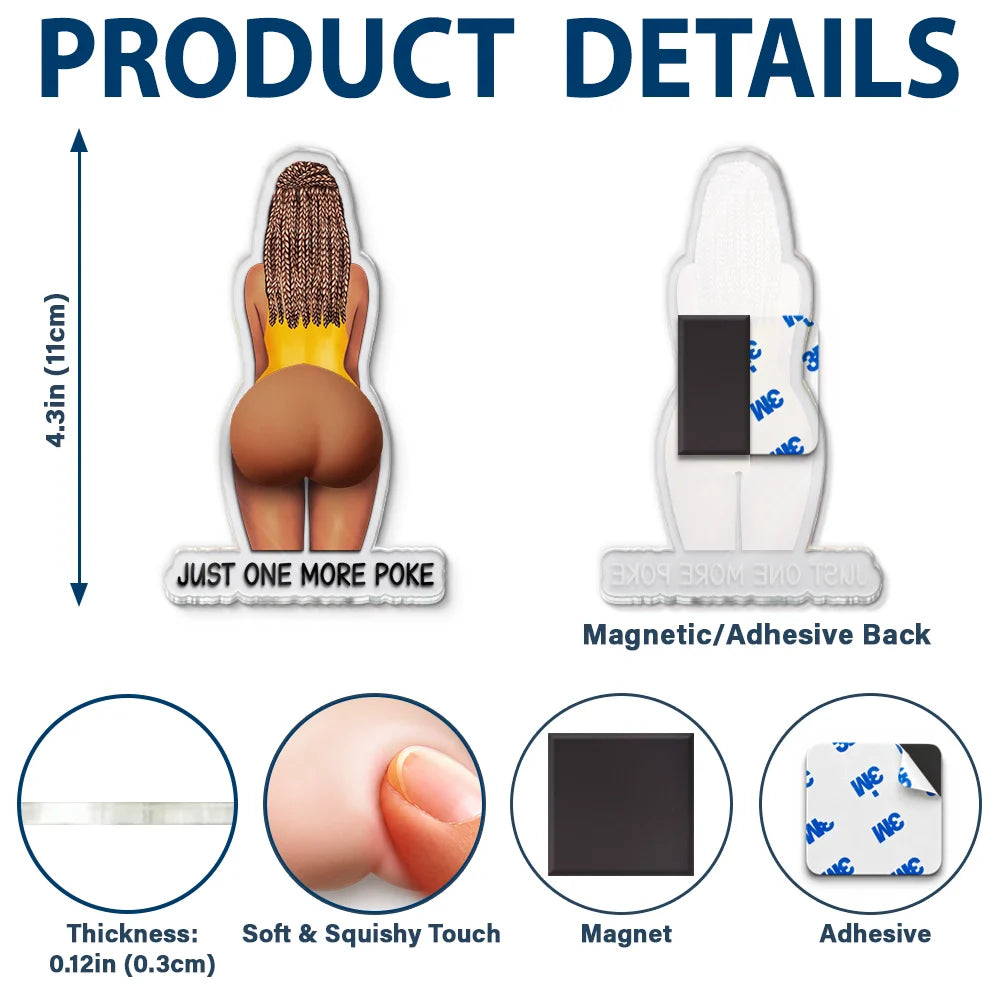 Funny & Naughty Just One Poke - Personalized Squishy Acrylic Fridge Magnet
