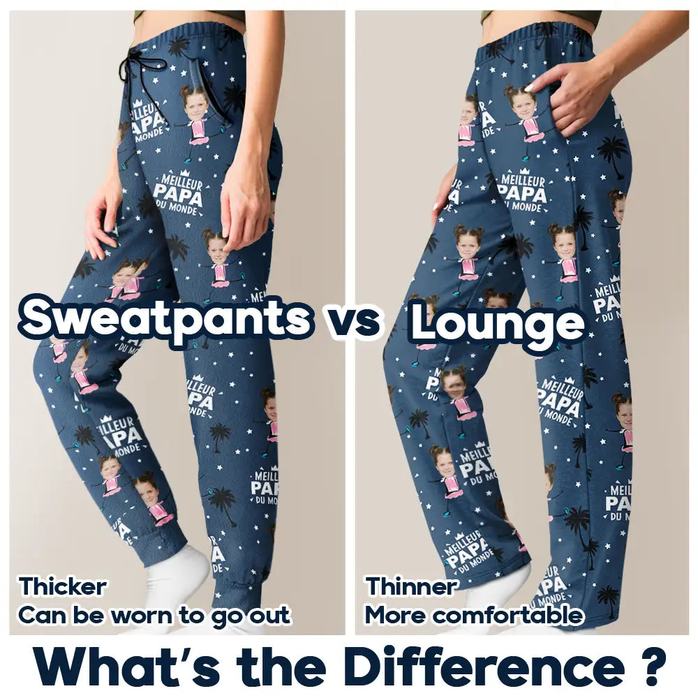 Photo Personnalisable Meilleur Papa Maman Du Monde - Pantalon De Pyjama Personnalisé Pour Enfant