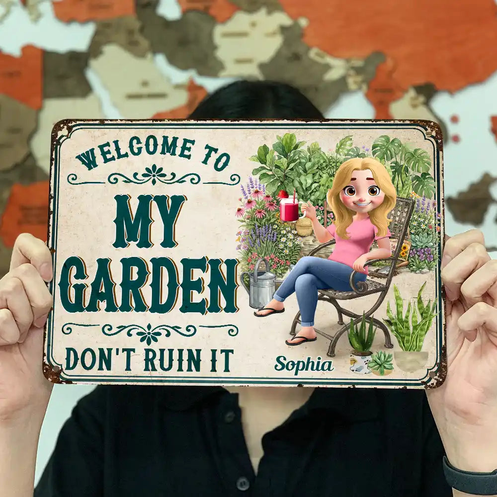 Gardening My Happy Place - Personalized Classic Metal Signs