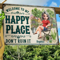Gardening My Happy Place - Personalized Classic Metal Signs
