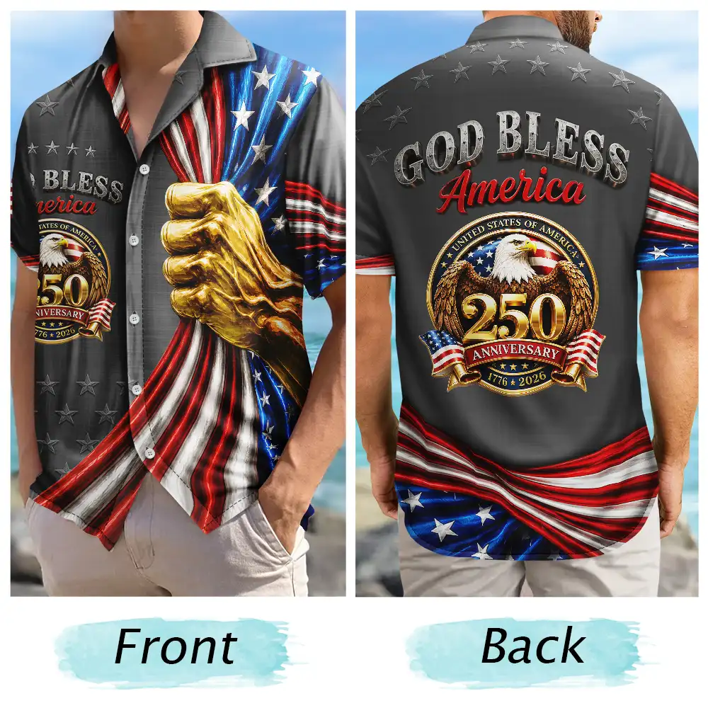God Bless America - Personalized Hawaiian Shirt