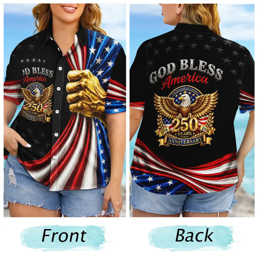 God Bless America - Personalized Hawaiian Shirt