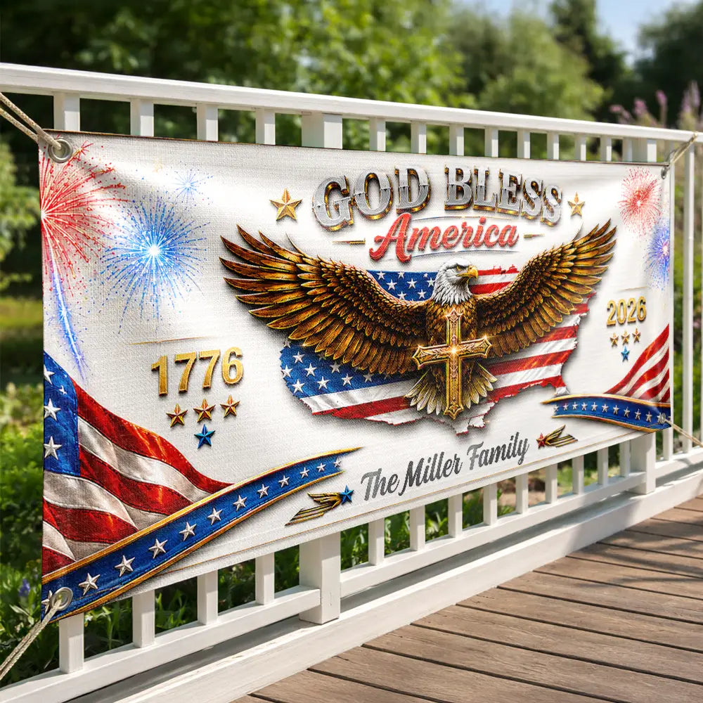 God Bless America - Personalized Horizontal Banner
