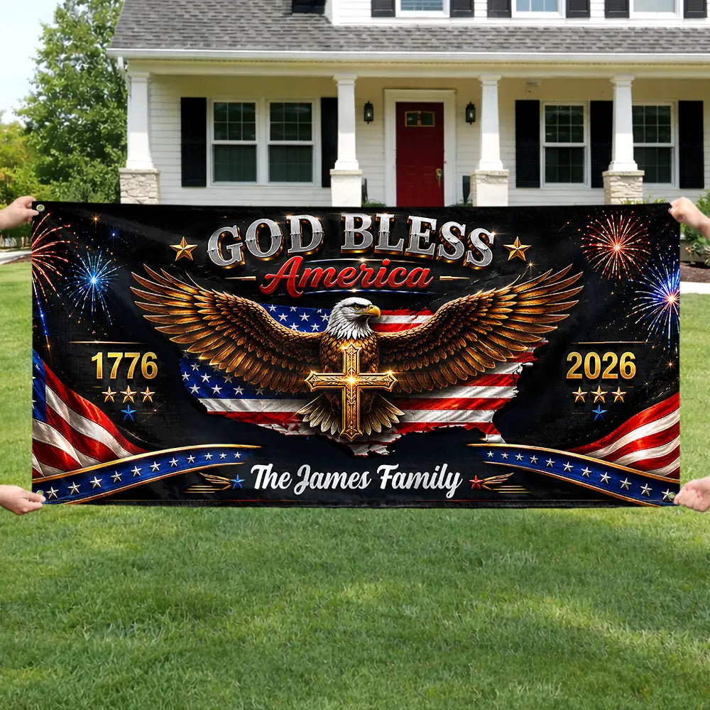 God Bless America - Personalized Horizontal Banner