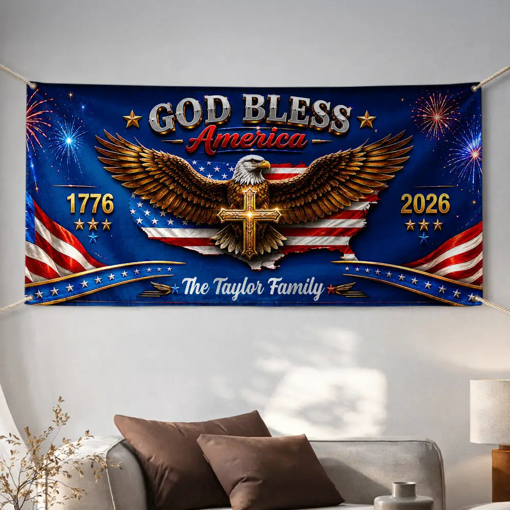 God Bless America - Personalized Horizontal Banner