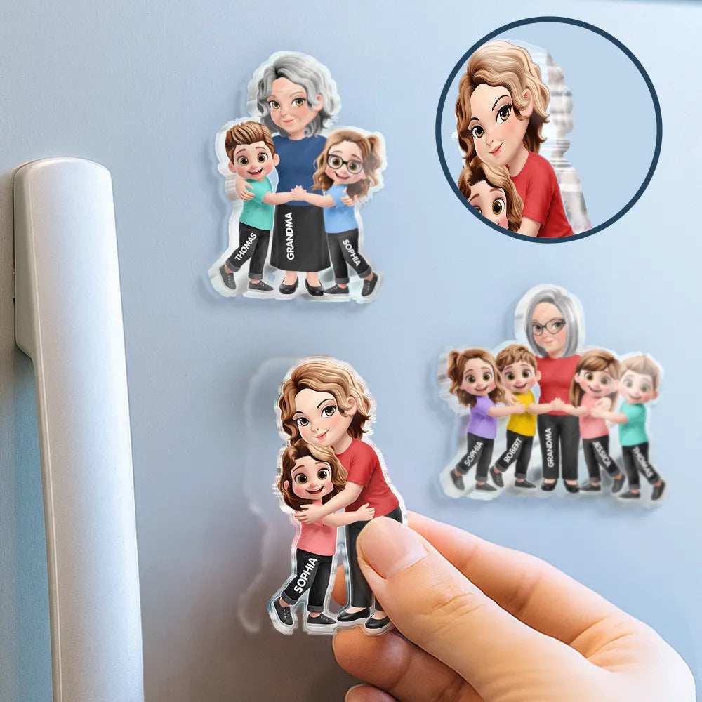 Grandma Grandkids Mom - Personalized Acrylic Magnet