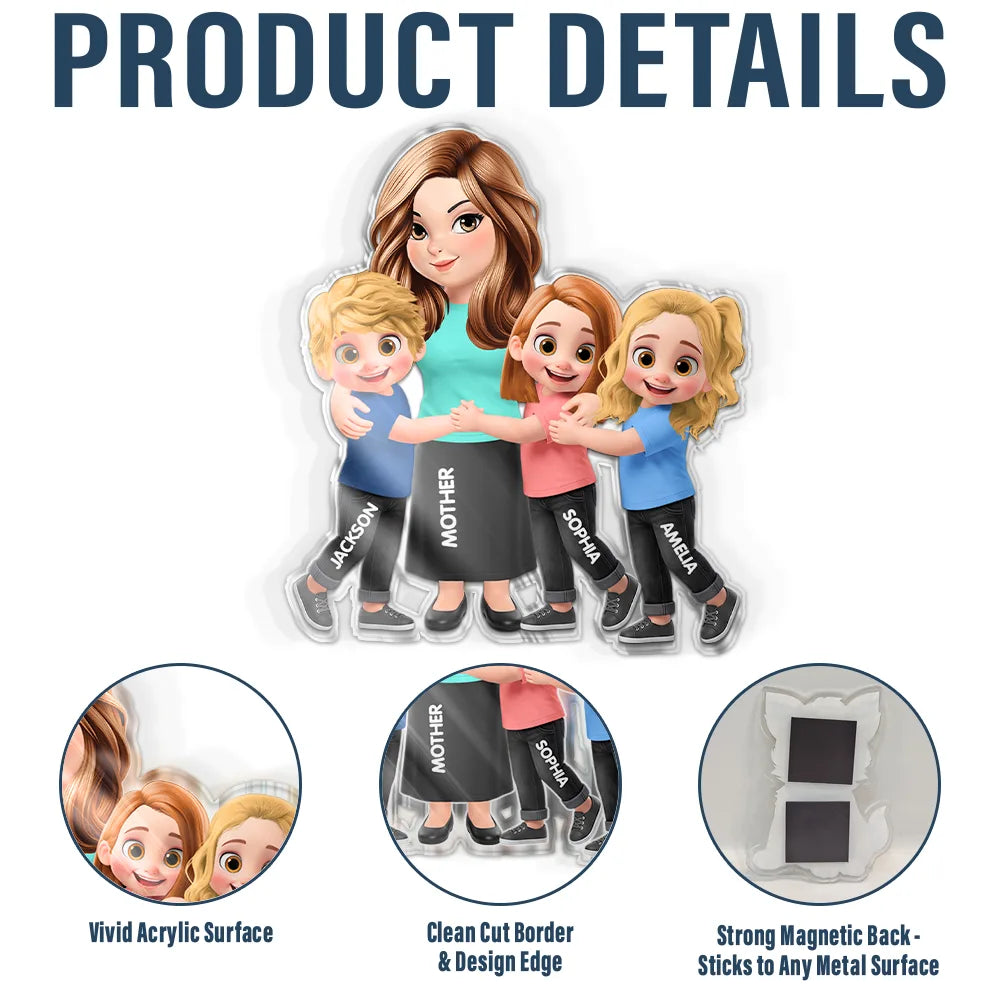 Grandma Grandkids Mom - Personalized Acrylic Magnet
