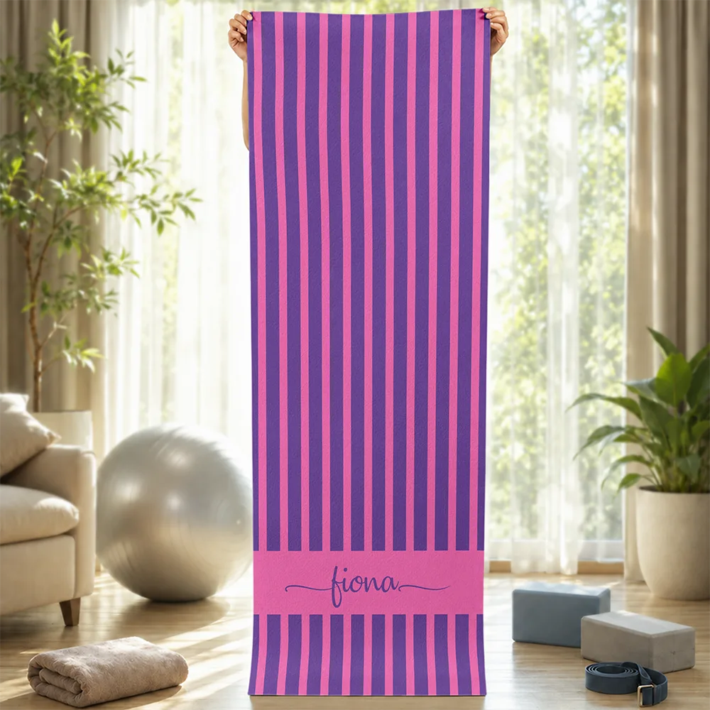 Groovy Striped With Name - Personalized Yoga Mat