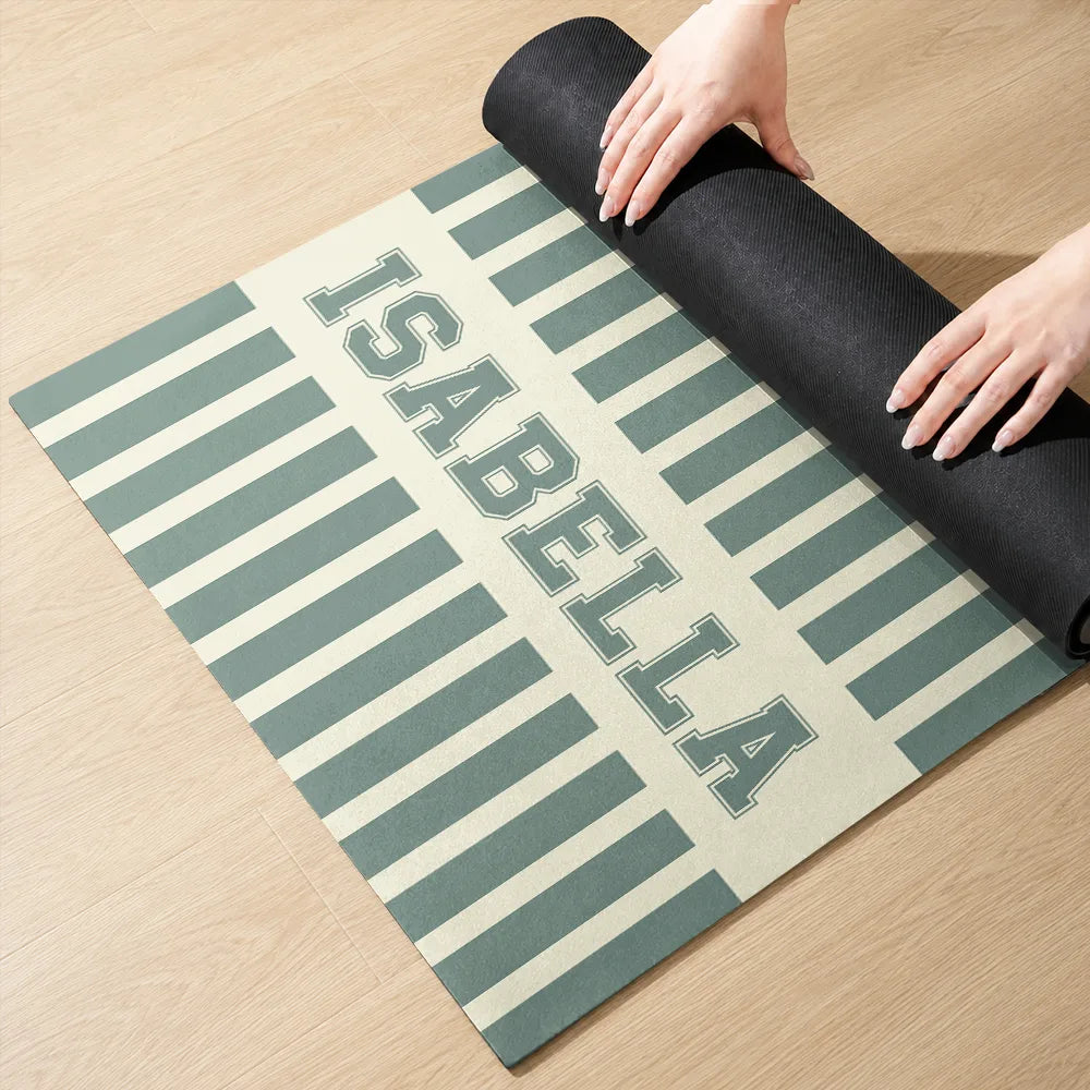 Groovy Striped With Name - Personalized Yoga Mat
