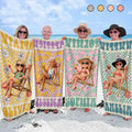 Custom Photo 3D Summer Concept Retro Traveling Beach Poolside Swimming Picnic - Personalized Beach Towel