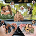Custom Photo Semi Realistic Portrait Family Couple Pet Lovers Portrait - Personalized Acrylic Car Hanger