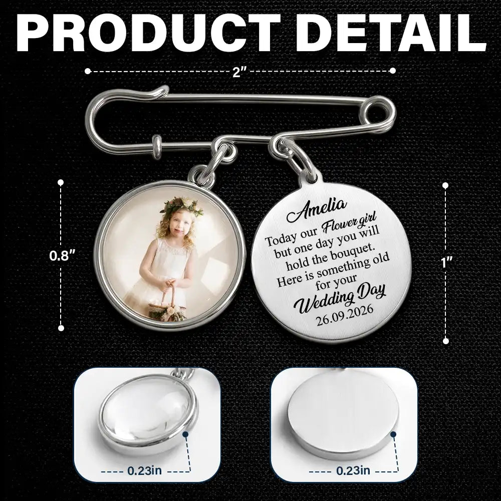 Custom Photo Here Is Something Old For Your Wedding Day - Personalized Lapel Pin