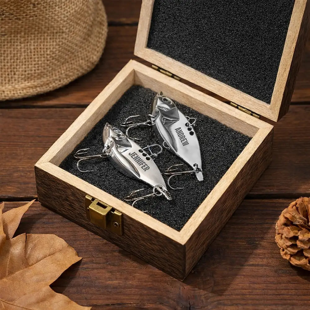 Hooked On Being Grandpa - Personalized Metal Fish Lure Set