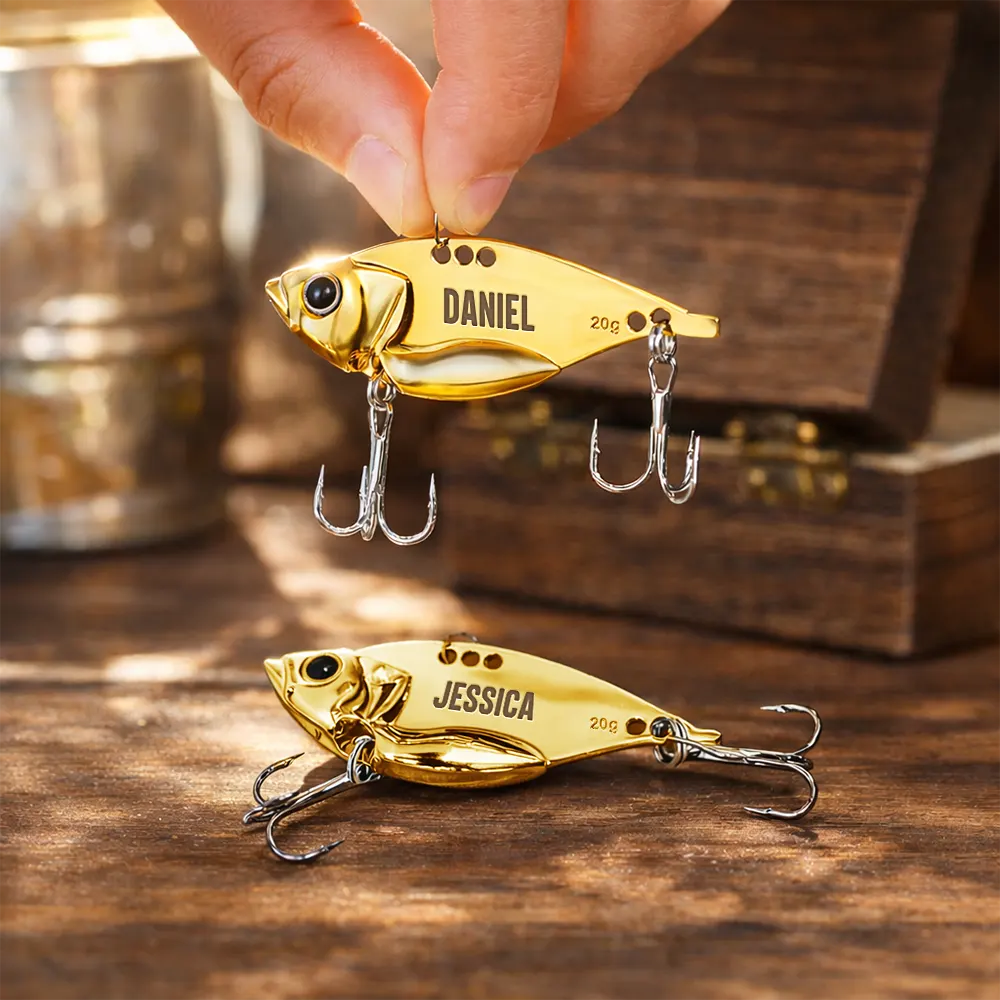 Hooked On Being Grandpa - Personalized Metal Fish Lure Set