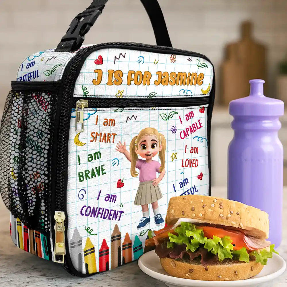 I Am Brave Kind & Smart - Personalized Kids Lunch Bag
