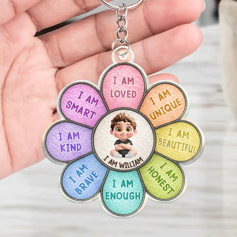 I Am Smart Kind Brave Butterfly - Personalized Acrylic Keychain