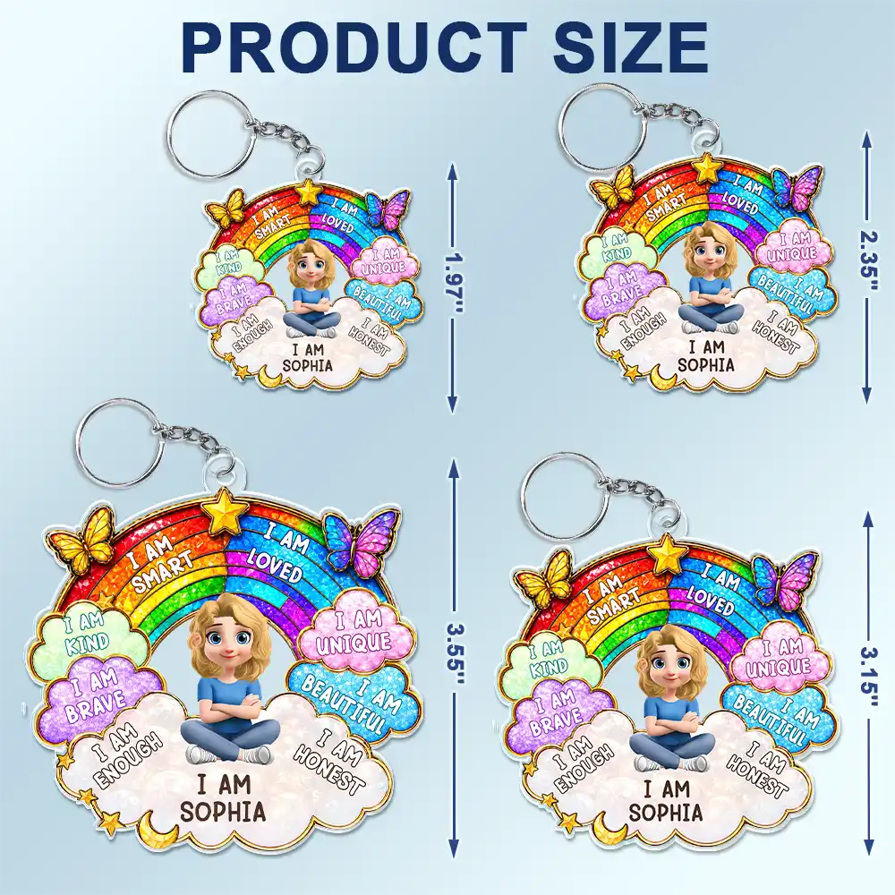 I Am Smart Kind Brave Butterfly - Personalized Acrylic Keychain