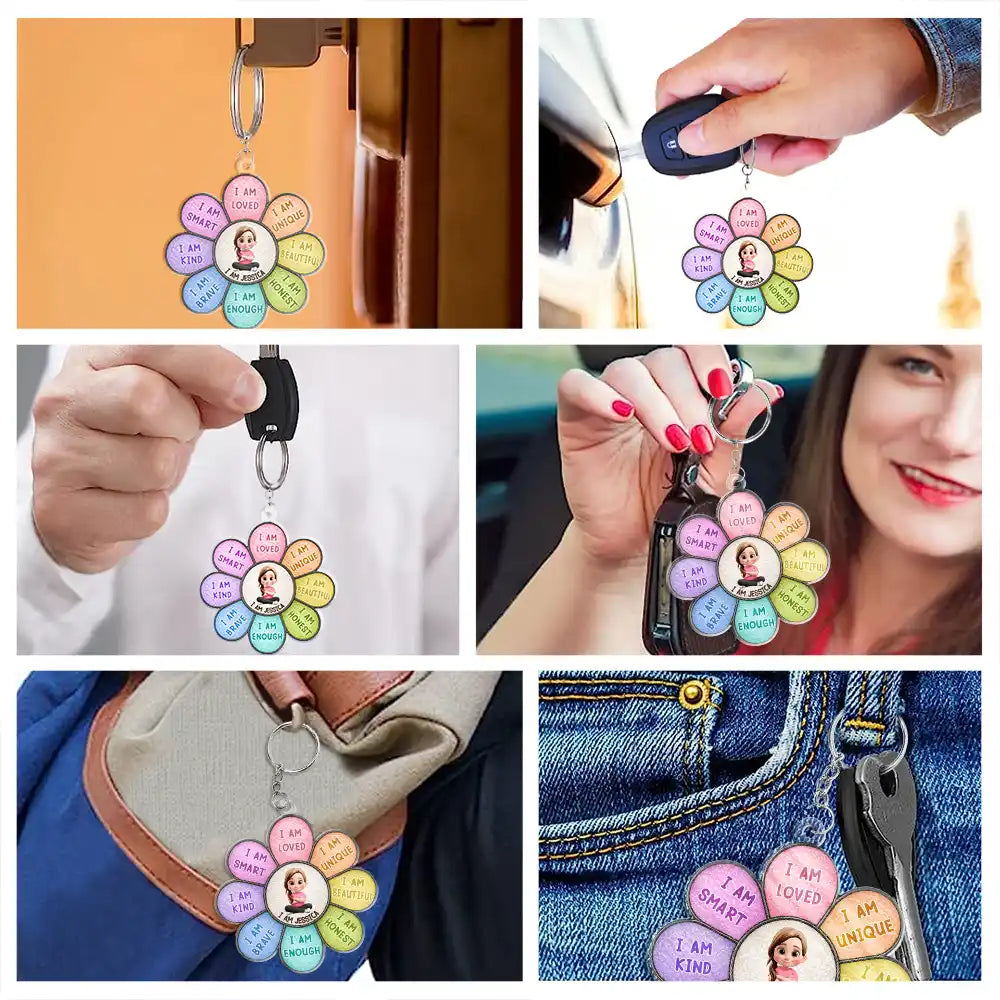 I Am Smart Kind Brave Butterfly - Personalized Acrylic Keychain