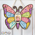 I Am Smart Kind Brave Butterfly - Personalized Custom Shaped Wood Sign