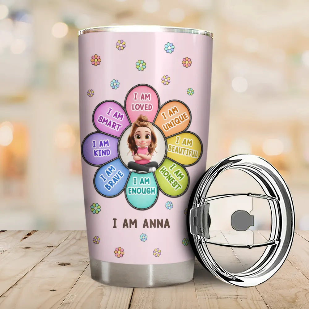 I Am Smart Kind Brave Butterfly - Personalized Tumbler