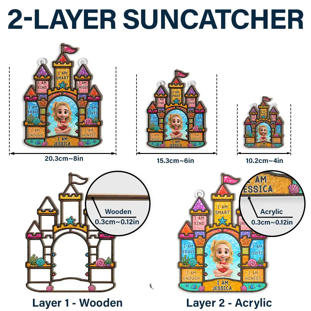 I Am Smart Kind Brave Crab Castle Boat - Personalized Window Hanging Suncatcher Ornament