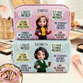 I Trust Myself Teacher Daily Affirmations - Personalized Striped Cosmetic Bag