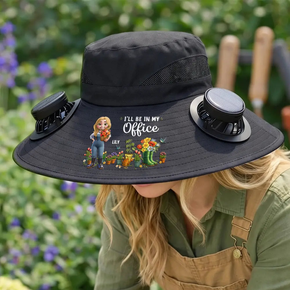 Just A Girl Who Loves Gardening - Personalized Solar Fan Hat