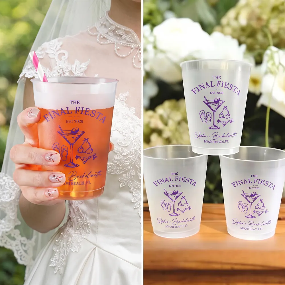 The Beach Club Bachelorette Party - Personalized Frosted Cups