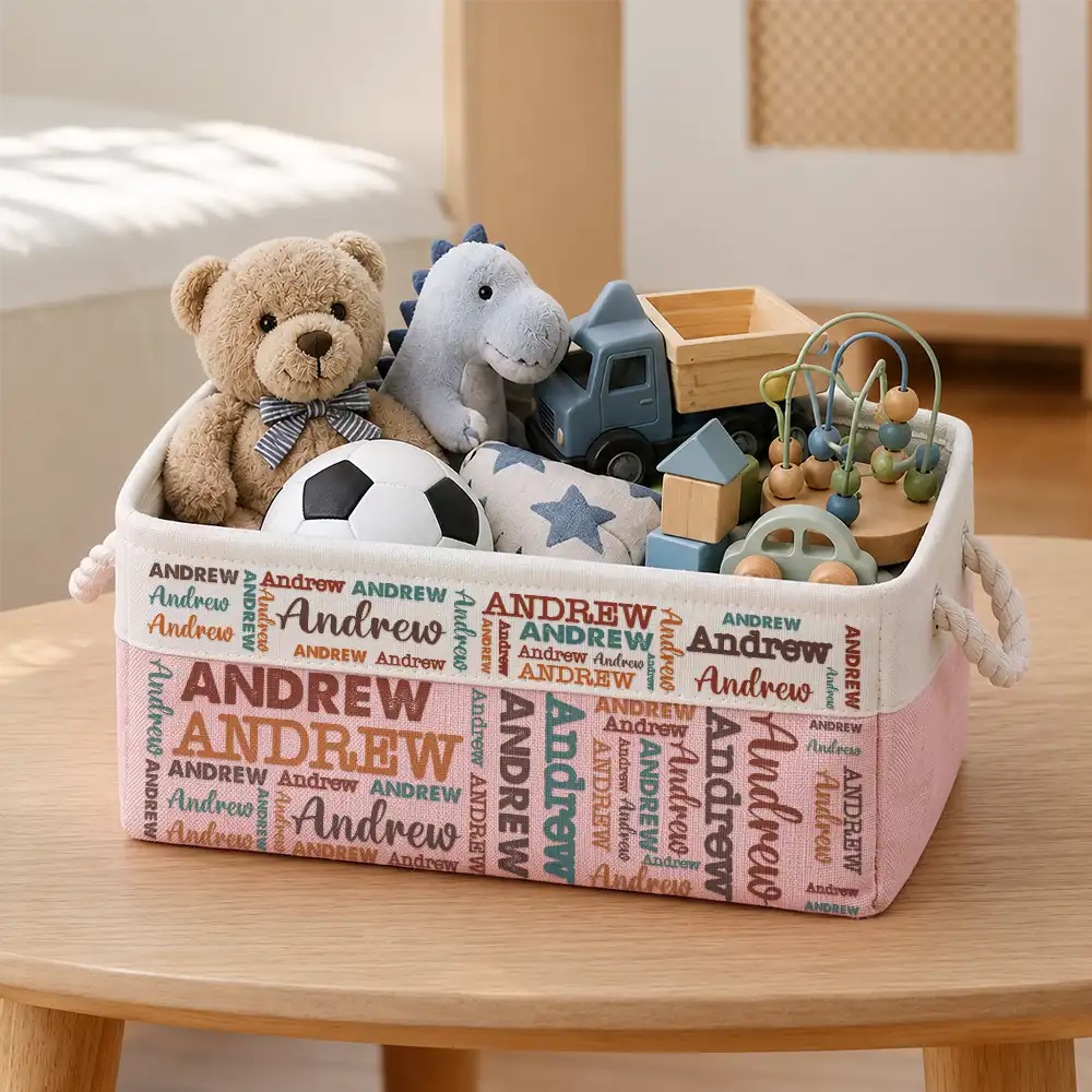 Kid Baby Family Custom Name - Personalized Storage Basket