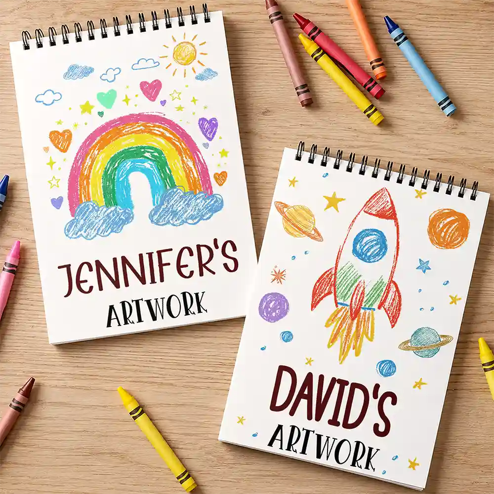 Kids Artwork Mermaid Robot Boys Girls - Personalized Sketchbook