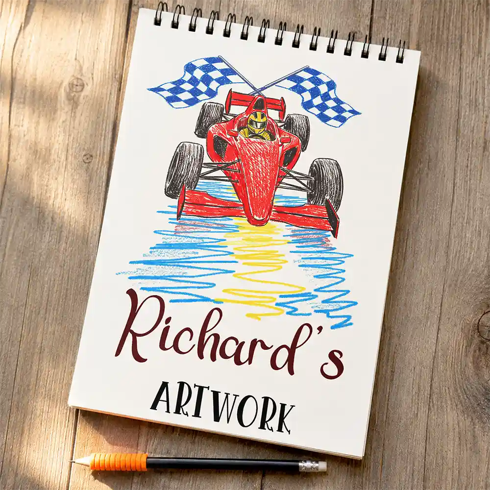 Kids Artwork Mermaid Robot Boys Girls - Personalized Sketchbook