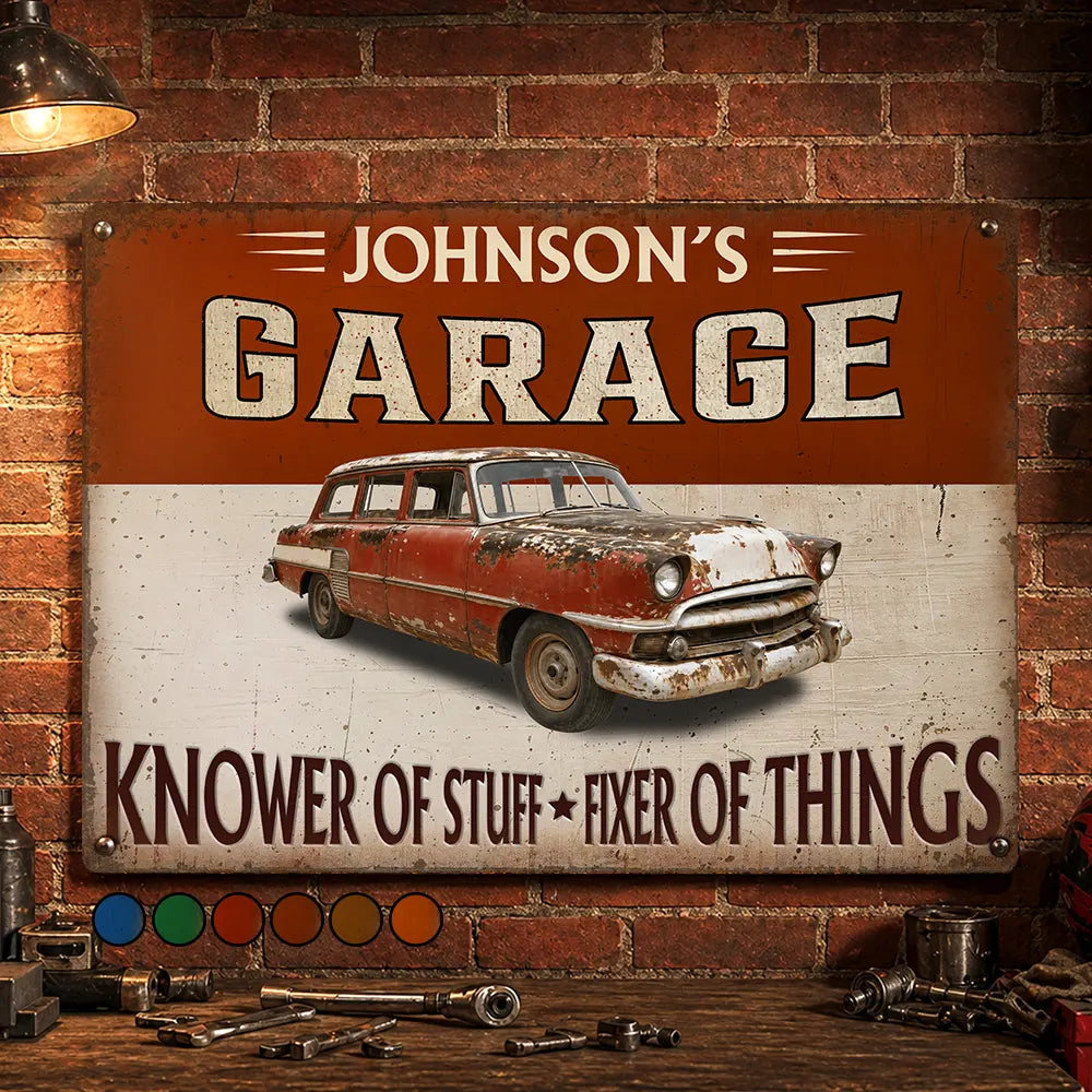 Knower Of Stuff Fixer Of Things - Personalized Classic Metal Signs