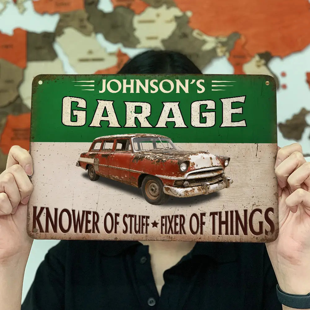 Knower Of Stuff Fixer Of Things - Personalized Classic Metal Signs