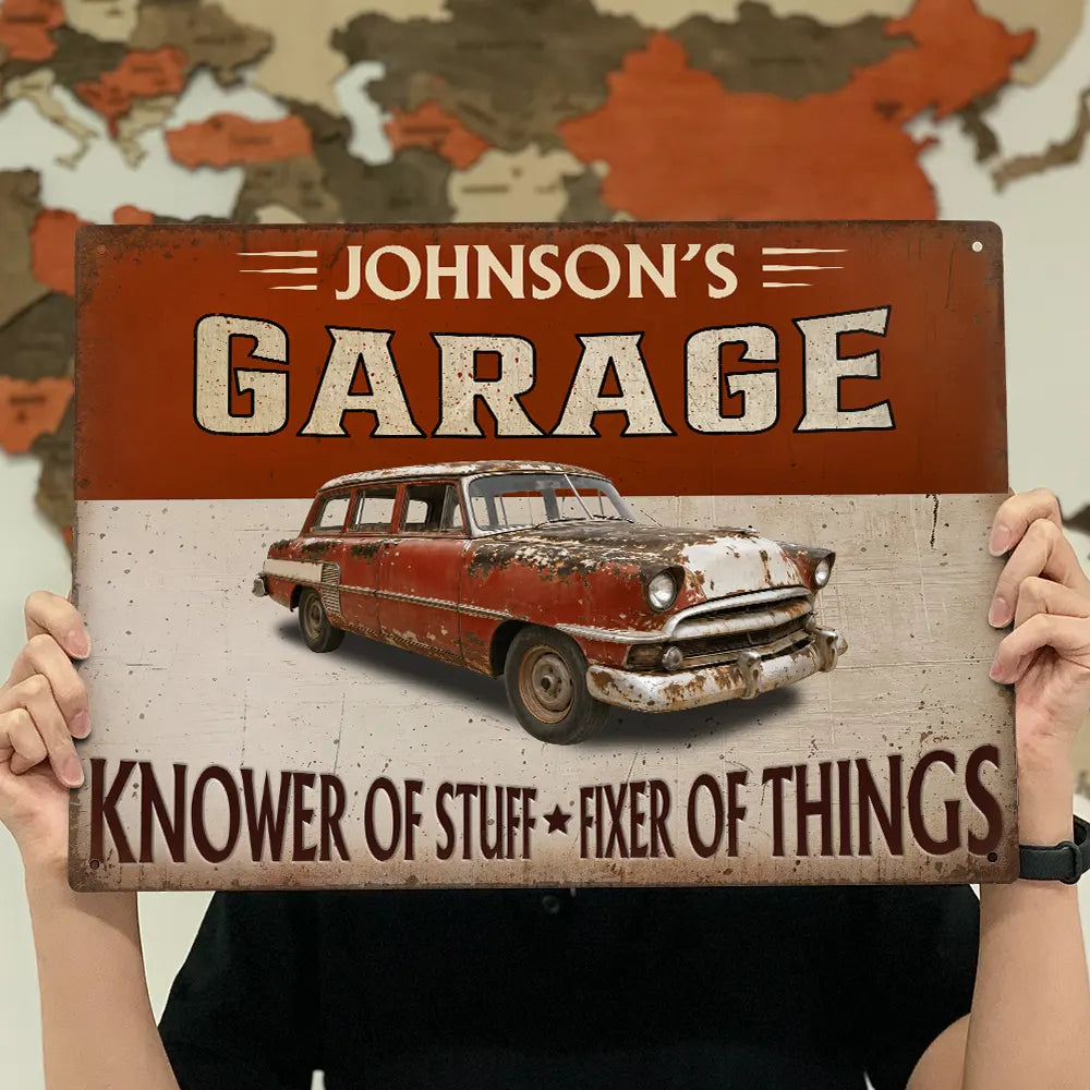 Knower Of Stuff Fixer Of Things - Personalized Classic Metal Signs