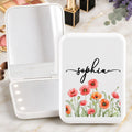Custom Name & Birth Flower For Her, Sisters, Daughter, Besties - Personalized LED Compact Mirror