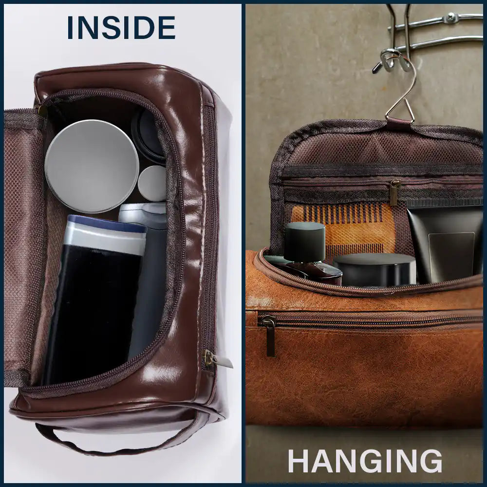 Custom Photo Bold Sketch Besties Family Pet Funny Portrait - Personalized Leather Toiletry Bag