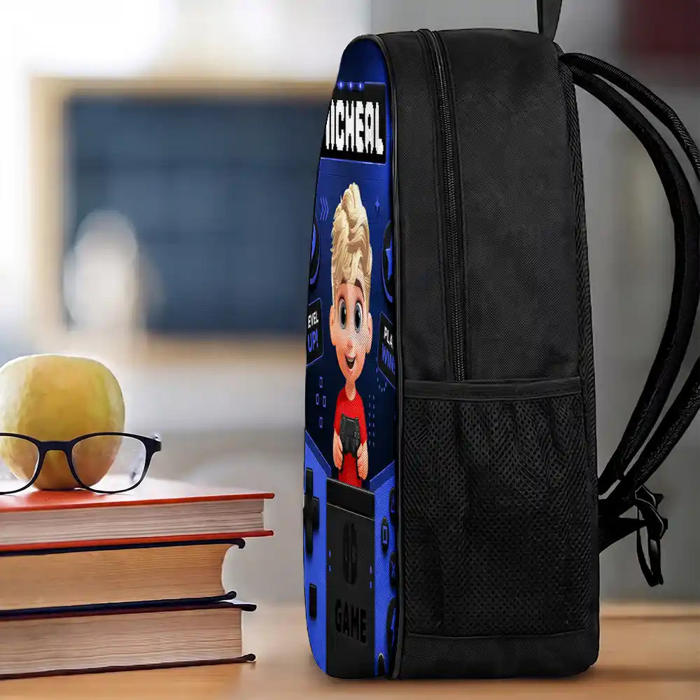 Little Boy Girl Playing Game - Personalized Kids Backpack