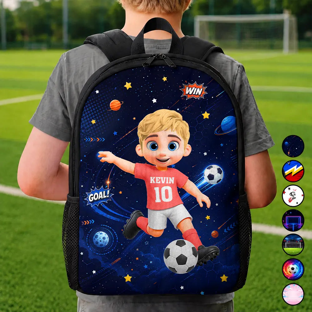 Little Kids Soccer Player - Personalized Kids Backpack