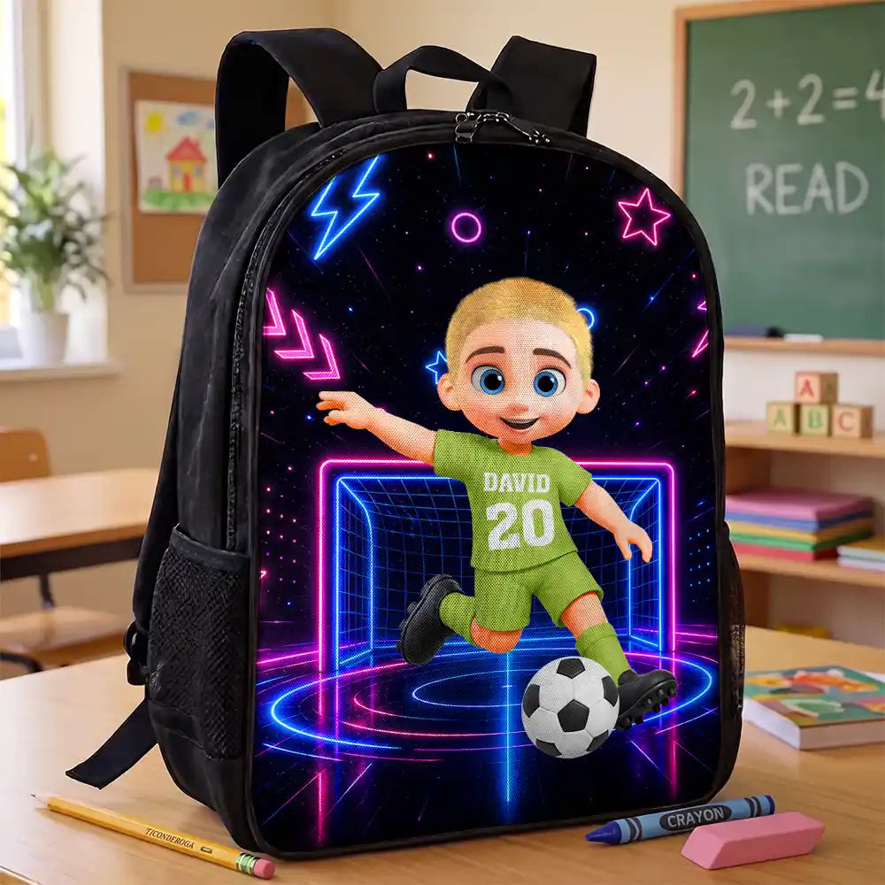 Little Kids Soccer Player - Personalized Kids Backpack
