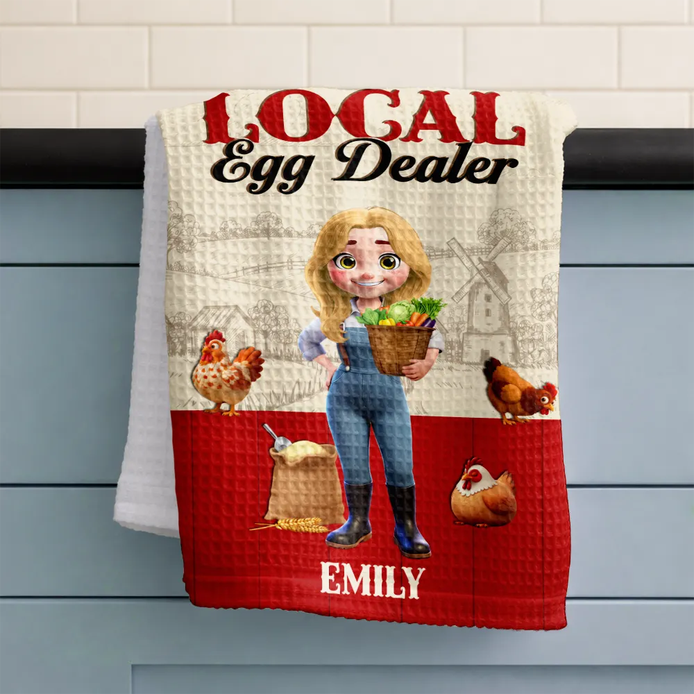 Local Egg Dealer Chicken Farm - Personalized Kitchen Towel